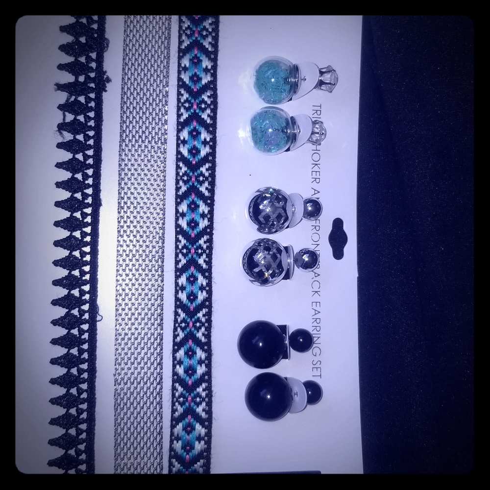 Trio Earrings and Chocker Set